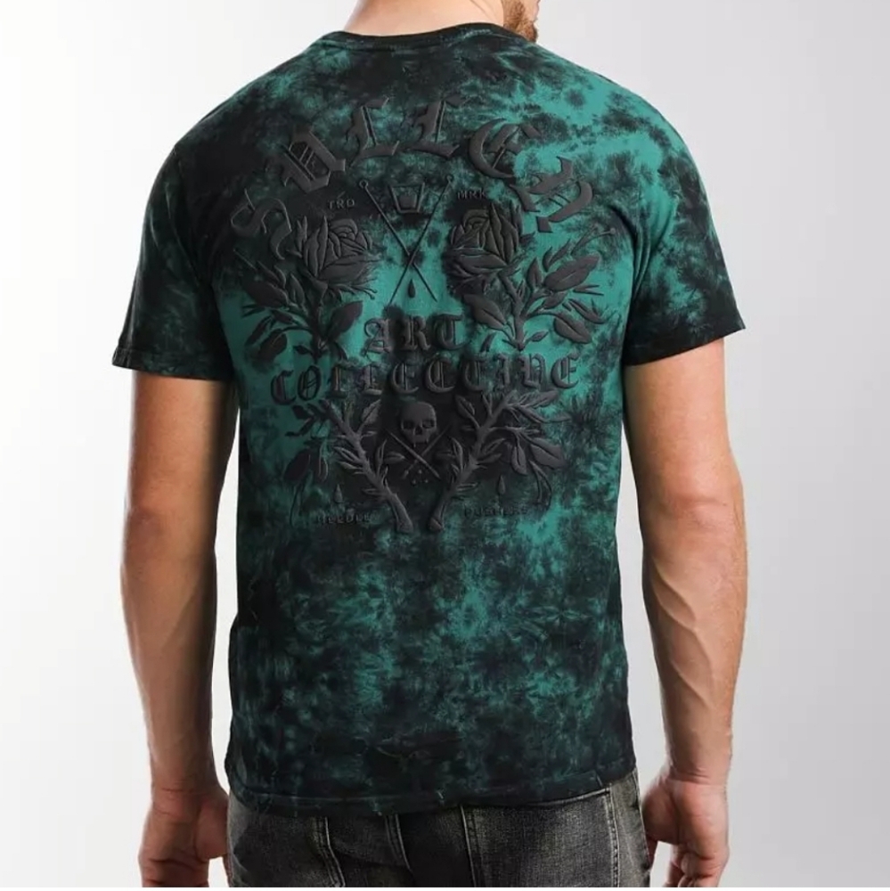 Men's Green Tie-Dye Graphic T-Shirt